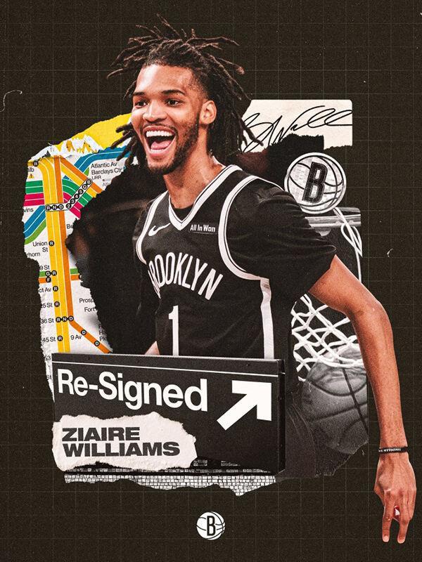 官宣：篮网与前锋扎伊尔-威廉姆斯达成为期多年的续约合同